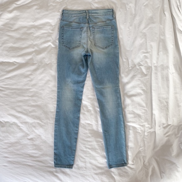 PacSun High Rise Denim Skinny Jeans Size 23 - Light Wash Blue - Picture 3 of 6